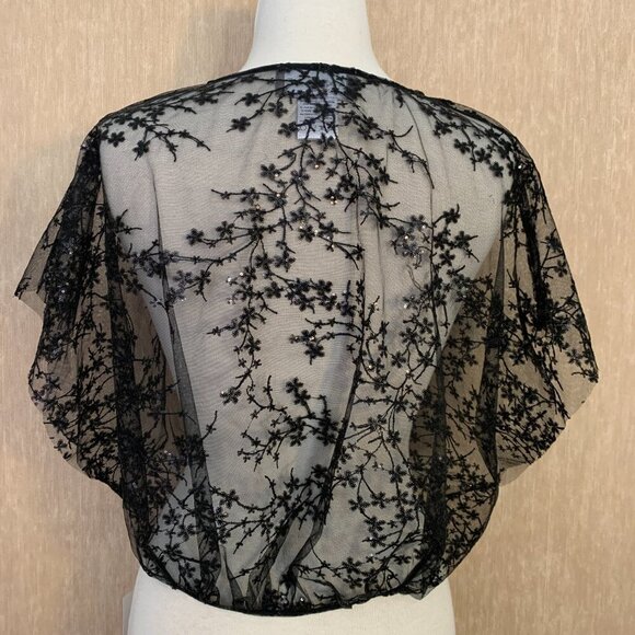 Amsale Black Lace Shrug / Bridal Topper - Wedding Accessory - Size 14 - Picture 3 of 9